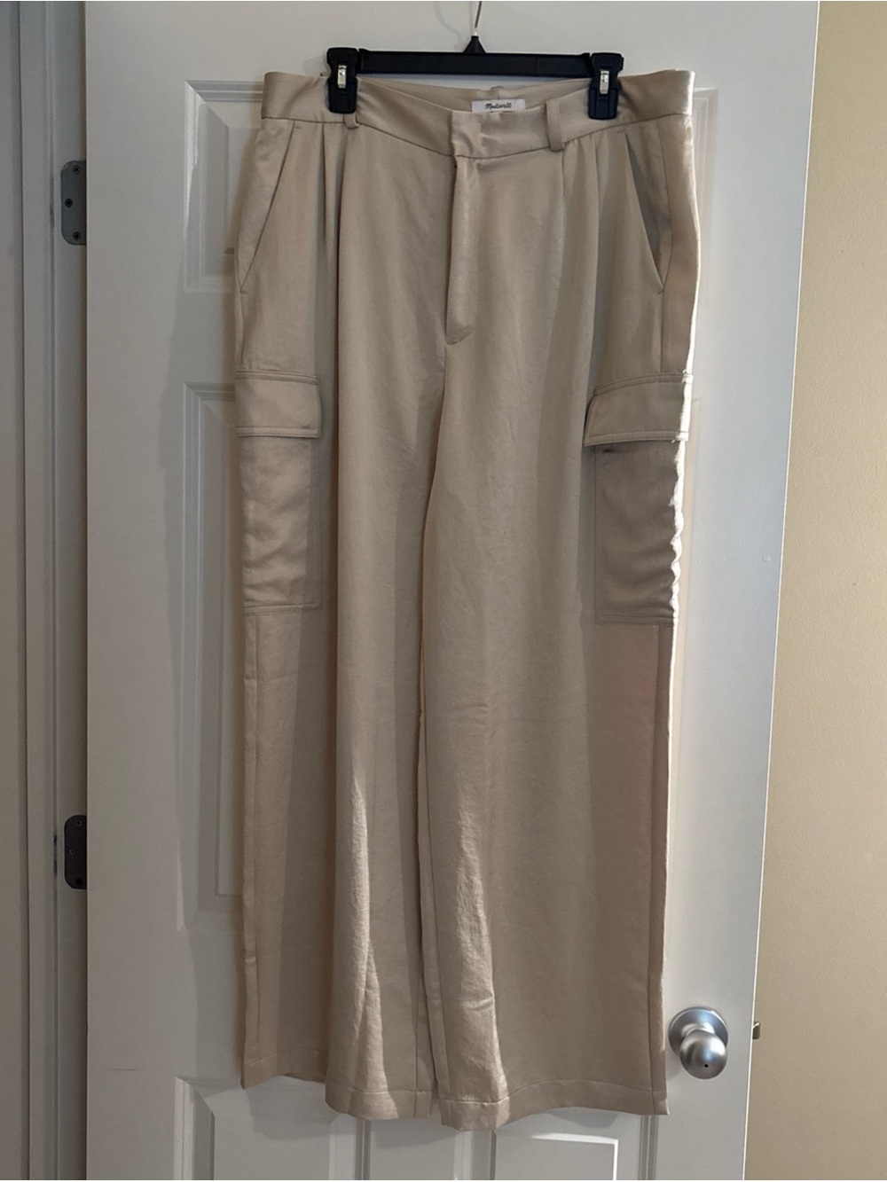 Madewell Beige Wide-Leg Cargo Pants